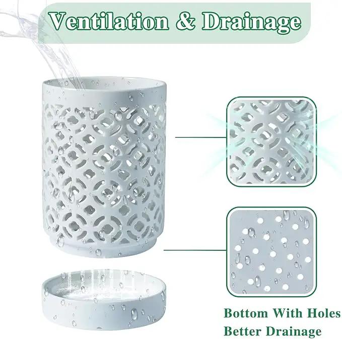 Orchid Pot 4 Inch, Orchid Pots with Holes & Saucers for Repotting, Breathable Slotted Orchid Pots Flower Plant Nursery Pot White by GreenHaven Gardens