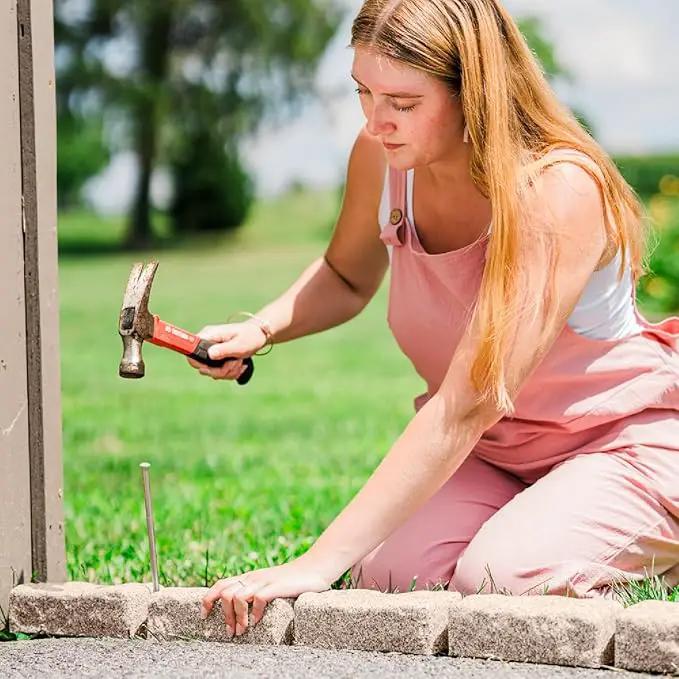 Beuta Landscape Edging | Garden Edging Border | Faux Stone Bricks for Lawn edging, Flower beds, Pathways & Yard Edging– 1 Pack | Each Section Has 6 Bricks 48"L x 4"W x 2.25"H | 3 Spikes |Cobblestone by GreenHaven Gardens