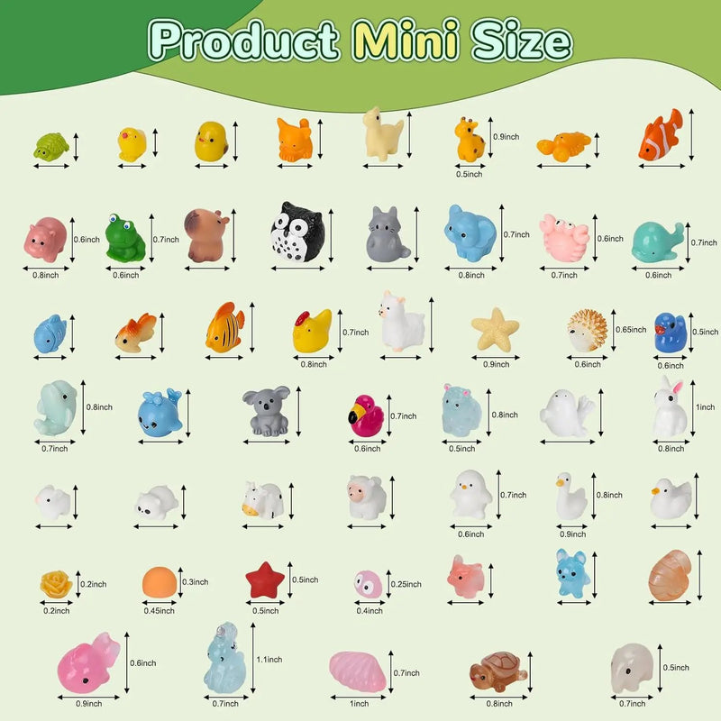 150 Pcs Mini Resin Animals, Miniature Animals to Hide Luminous Tiny Figurines Bulk Glow in The Dark Bulk for Fairy Garden Aquarium by GreenHaven Gardens