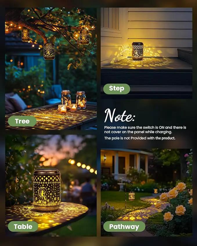 Solar Lanterns Outdoor Hanging Waterproof,2Pack Fairy Garden Decor Gifts for Women Mom, Solar Lights Metal Fall Decoration Outside for Yard, Patio,Garden,Backyard,Porch by GreenHaven Gardens