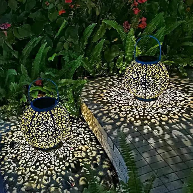 Outdoor Solar Big Lanterns Waterproof, Go2garden Gifts for Women Mom Garden Yard Decor Lights for Patio, Yard, Party Ornaments,Birthday Mothers Day Gifts for Grandma (1 Pack, Teal Blue) by GreenHaven Gardens