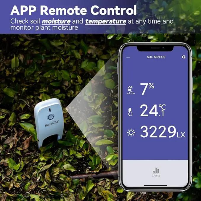 RAINPOINT Wi-Fi Soil Moisture Meter Plants - Hygrometer, Room Thermometer Indoor Soil Tester, Smart Plant Sensor, Temperature Humidity Monitor for Garden with 2.4 GHz Mini Wi-Fi Smart Gateway Hub by GreenHaven Gardens