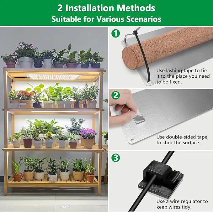 Grow Light, Full Spectrum Under Cabinet Plant Lights for Indoor Growing 3 Panels, Lightweight Plant Light Panel with UL Adaptor, Large Area Illumination 414 LEDs Grow Lamp for Seedlings by GreenHaven Gardens