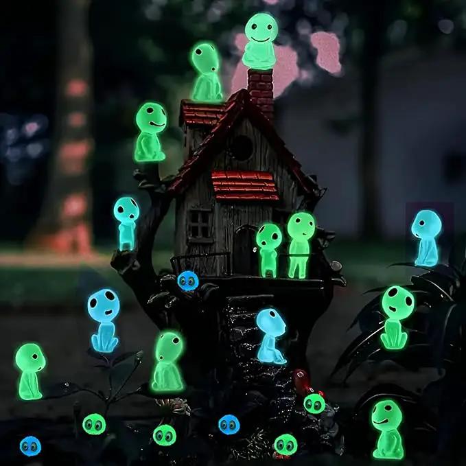 BEZALEL Glow in Dark Tree Elves, 28 Pcs Mini Fairy Garden Accessories, Luminous Ghost Micro Landscape Decorations, Miniature Glow Tree Spirits Outdoor for Bonsai Succulent Terrarium Decor by GreenHaven Gardens