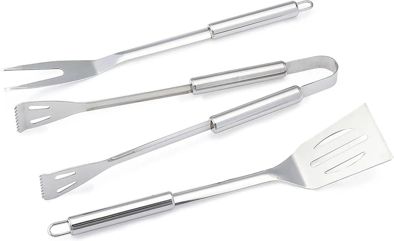 Amazon Basics 4-Piece Stainless Steel Barbeque Grilling Tool Set with Carry Bag by GreenHaven Gardens