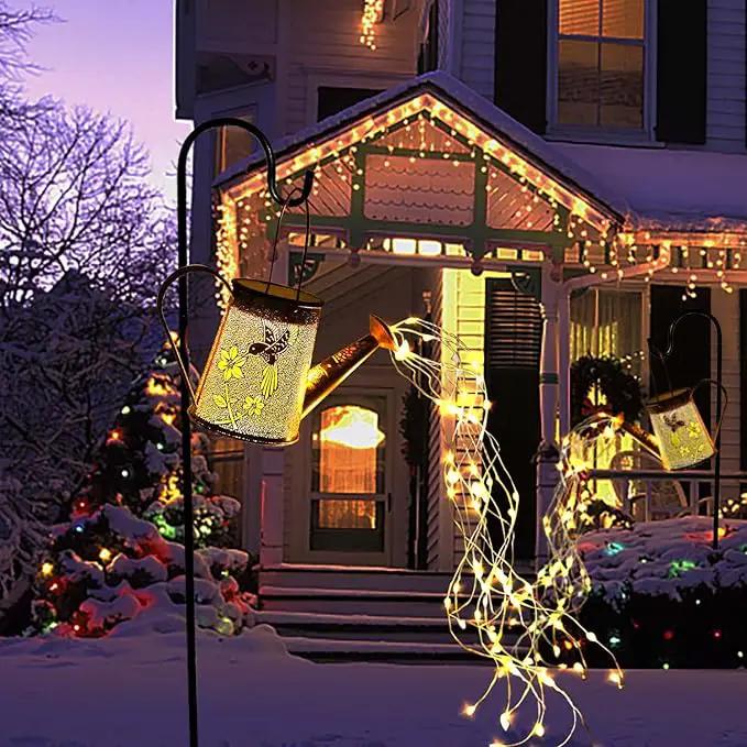 Morestar Solar Garden Fairy Lights Decorative Outdoor(Warm White),Solar Watering Can Hummingbird Lights,Metal Waterproof Hanging Solar Lantern,Christmas Gift for Mom Grandmom for Patio Yard Lawn Decor by GreenHaven Gardens