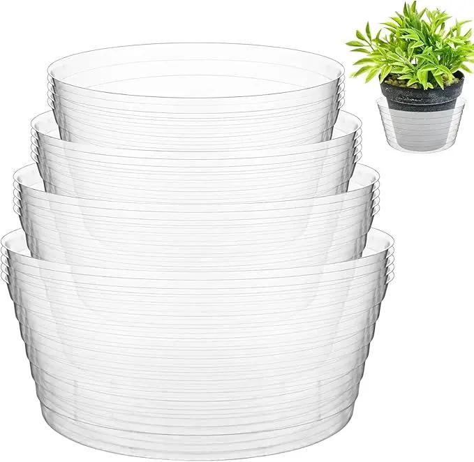 Hoolerry Plastic Plant Saucer Clear Deep Drip Tray Thickened Clear Plant Saucers Trays for Pots Deep Drip Trays for Home Garden Indoor and Outdoor Potted(20 Pcs,6, 8, 10, 12 Inch) by GreenHaven Gardens