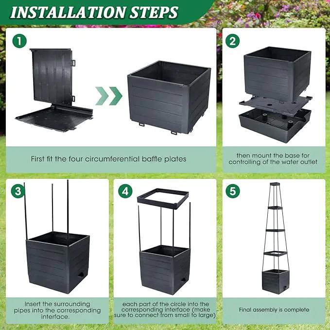 MQFORU 2Pack Raised Garden Bed Planter Boxes with Trellis, 57" Self-Watering Tomato Planter Boxes with Trellis for Climbing Vegetable and Plants, Tomato Cage for Indoor Outdoor Use by GreenHaven Gardens