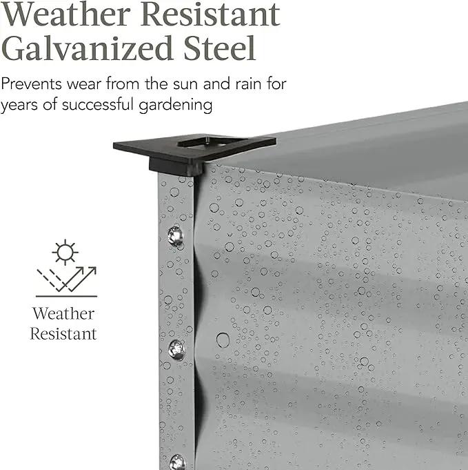 Best Choice Products 48x24x30in Galvanized Raised Garden Bed, Metal Elevated Planter Box, Vegetable Garden for Backyard, Patio, Balcony - Moonlight Gray by GreenHaven Gardens