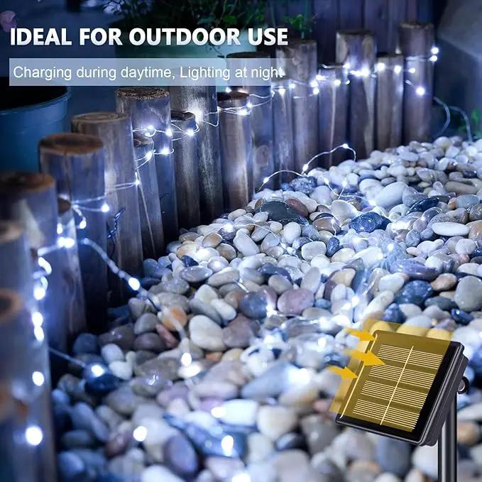 JMEXSUSS Total 400 LED White Solar Christmas Lights Outdoor Waterproof, 2 Pack 66ft Solar String Lights, 8 Modes Solar Fairy Lights for Yard Patio Tree Christmas Decor by GreenHaven Gardens