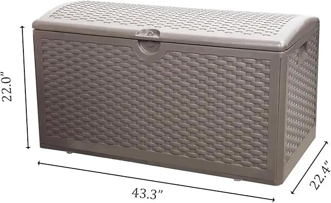 80 Gallon Pro Outdoor Storage Box Waterproof Lockable Resin Deck Box Large, Patio Storage Bin for Pool Accessories Cushion Furniture, Garden Tools, UV-Resistant Outside Delivery Brown by GreenHaven Gardens
