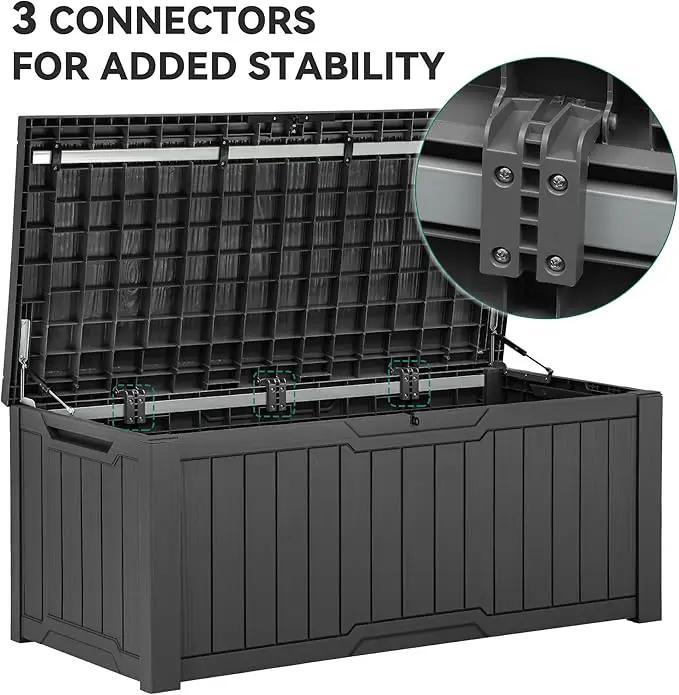 YITAHOME 120 Gallon Outdoor Storage Deck Box, Large Resin Patio Storage for Outdoor Pillows, Garden Tools and Pool Supplies, Waterproof, Lockable, (Dark Grey) by GreenHaven Gardens
