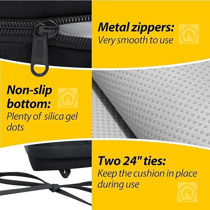 AAAAAcessories Outdoor Seat Cushions for Chairs, Waterproof, Fade-Resistant Patio Furniture Replacement Cushions, 21" x 21" x 4", Set of 2, Black by GreenHaven Gardens