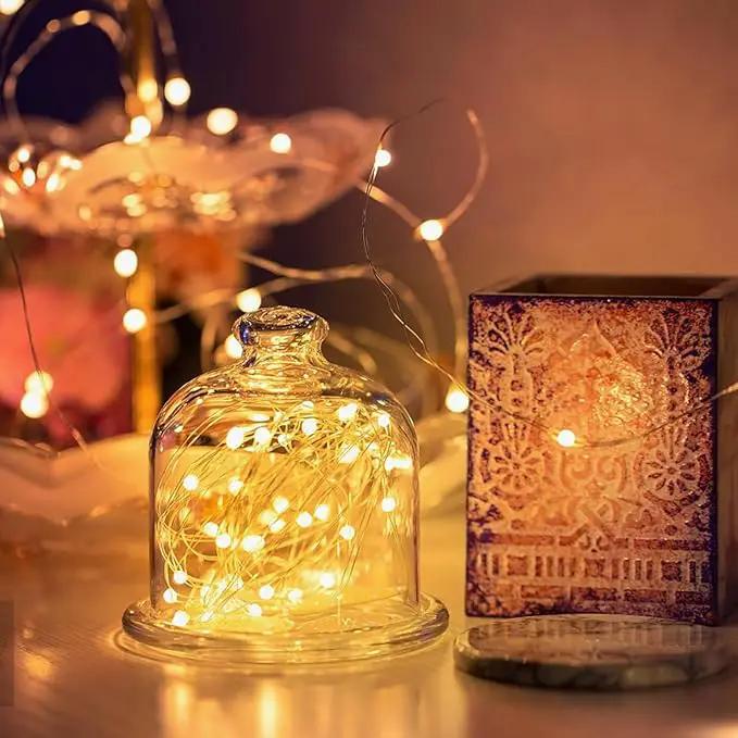 33FT 100LED Fairy Lights Battery Operated with Remote, Waterproof String Light with Timer for Indoor & Outdoor, LED Battery Twinkle Lights for Bedroom Wedding Christmas Decorations (Warm White) by GreenHaven Gardens