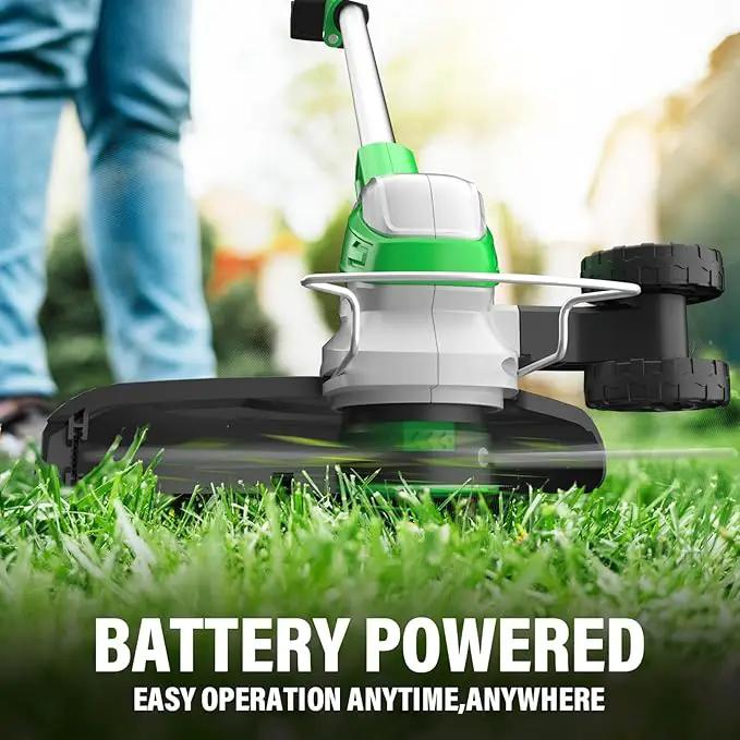 SOYUS Weed Wacker 12 Inch String Trimmer Cordless 20v Electric Weed Wacker, 2 Pcs 2.0Ah Battery Powered Weed Trimmer/Edger, Lightweight Grass Trimmer with 8 Pcs Replacement Spool Trimmer Lines by GreenHaven Gardens