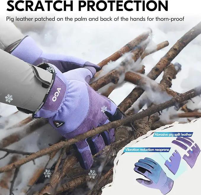 Vgo... Winter Gardening Gloves Women,Safety Work Gloves, Puncture-proof,Thornproof,Touchscreen(1 Pair,M,Purple,SL7471FLWP) by GreenHaven Gardens