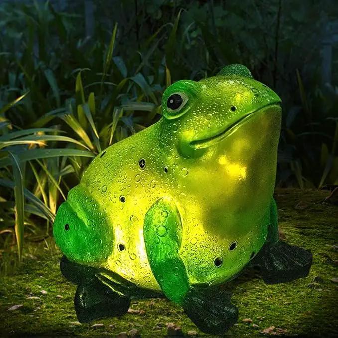 Solar Frog Lights Deck Decorative Lighting Statue Lawn Patio Backyard Outdoor Garden Decoration Housewarming Gift by GreenHaven Gardens
