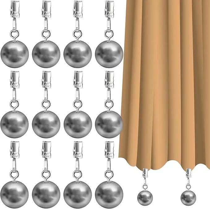 12 Pack Heavy Duty Curtain Weights for Outdoor Indoor, Stainless Steel Drapery Clips Keepping Curtain Panel Straight, Keep Shower Curtains from Waving, Weigh Down Sun Curtain Tablecloth Garden Flag by GreenHaven Gardens