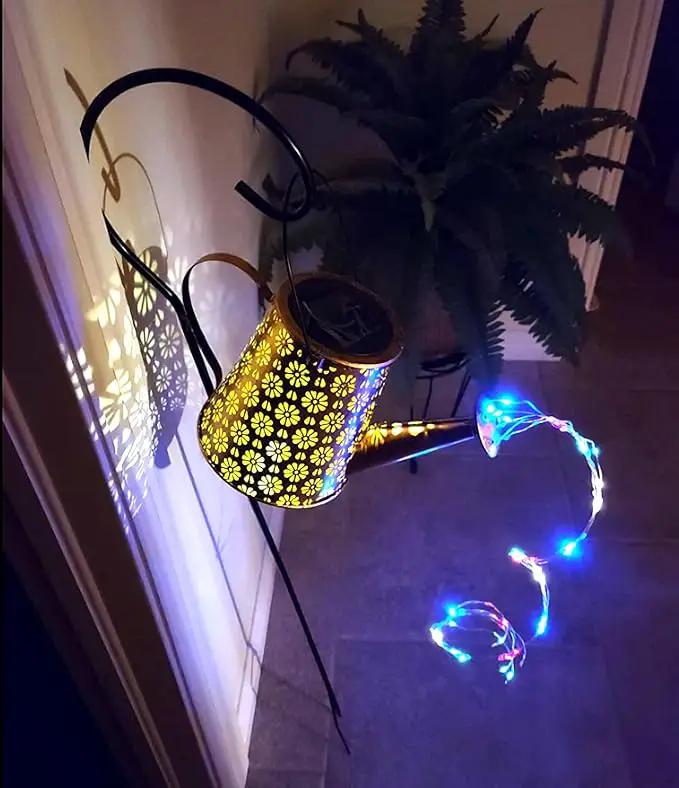 2 Pack Solar Watering Can Lights with Shepherd Hook, 8 Multi-Color Changing Modes, IP65 Waterproof, 60pcs String Lights for Outdoor Garden Pathway Lawn Patio Deck Walkway Courtyard by GreenHaven Gardens