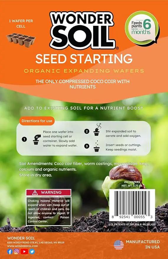 WONDER SOIL | 250 Organic Seed Starter Pellets | Ready to Plant Seed Starting Soil Loaded with Pre-Mixed Nutrients | Fast Germination | Indoor or Outdoor | 250 Count by GreenHaven Gardens