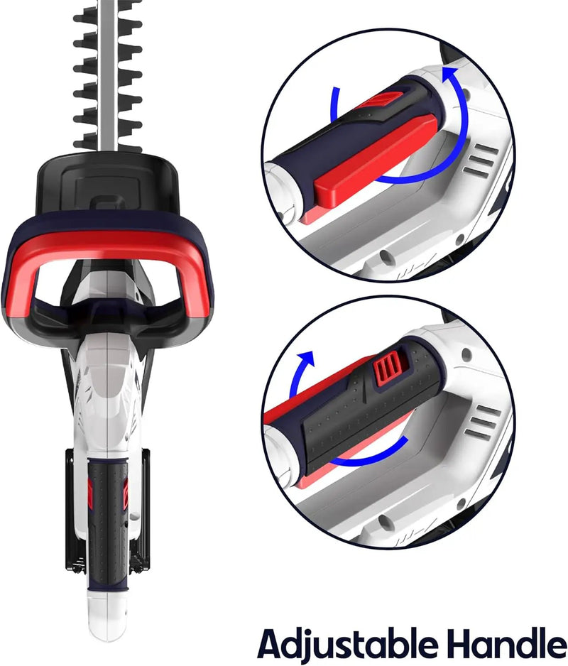 QWD 20v Cordless Hedge Trimmer Powered by Battery(Battery & Charger Included) with 20-Inch Blade & 40-Min Runtime,2200 cuts/Min,Lightweight Aluminum Body for Home Garden by GreenHaven Gardens