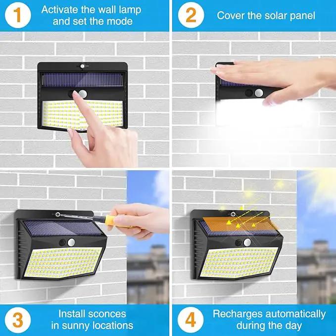 Solar Outdoor Lights - 138 LED, 15 Packs with Motion Sensor & 3 Lighting Modes - Waterproof, Solar Powered for Garden, Fence, Yard, Deck & Garage by GreenHaven Gardens