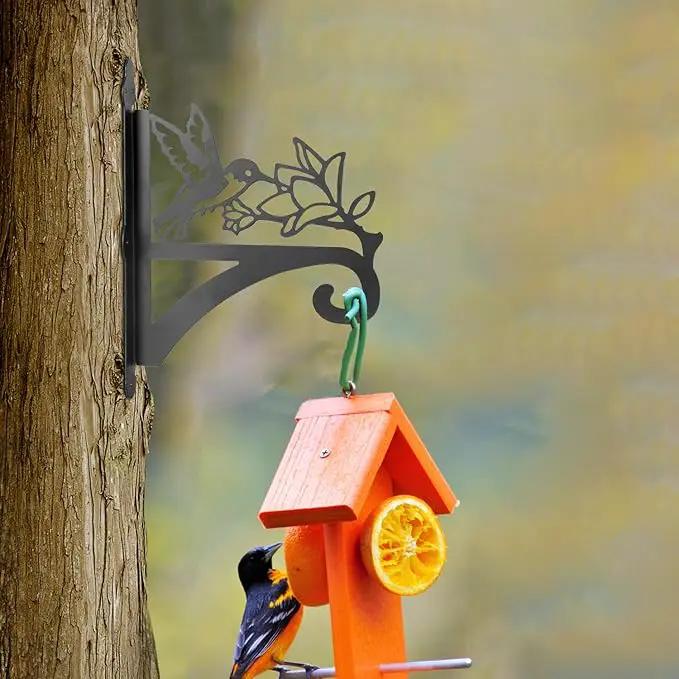 ATKKE Hanging Plant Bracket Hangers Indoor Iron Wall Mount,11” Hummingbird Silhouette Ornamental Iron Hangers Hookers for Flower Pot Lantern Bird Feeder Wind Chimes by GreenHaven Gardens