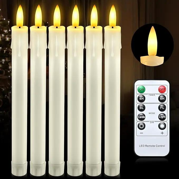 JOSU 6 Pack Flameless Candles with Remote Control Timer, Flickering LED Taper Candles Battery Operated, Christmas Window Light for Candleholder for Home Decor Thanksgiving Wedding Decoration by GreenHaven Gardens