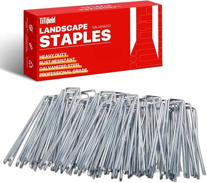 360 Pack 6 Inch Landscape Staples Galvanized Garden Stakes, 11 Gauge Gargen Staples Heavy-Duty Sod Metal Yard Pins Lawn Fence Stakes for Ground Cover Landscaping Fabric by GreenHaven Gardens