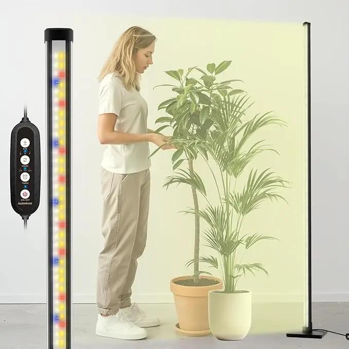GLOWRIUM Standing Grow Light for Indoor Plants,45in Full Spectrum Vertical Plant Light,3 Light Modes,Auto-Timer,6-Level Dimmable,Suitable for Wide Area Coverage in Indoor Plants (3-Section) by GreenHaven Gardens