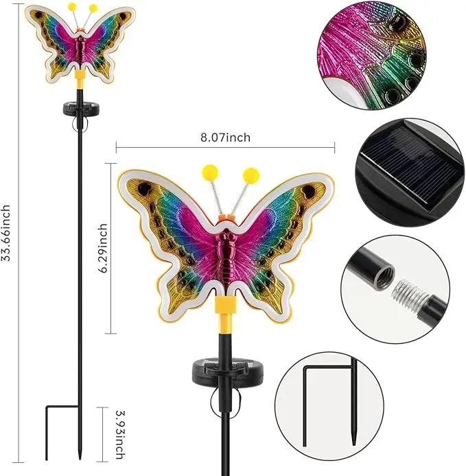 Solar Butterfly Lights,Solar Garden Decor, Outdoor Garden neon Lights,Butterfly Solar Stake Lights,Yard Patio Pathway Decoration Outdoor(Yellow, 2pack) by GreenHaven Gardens