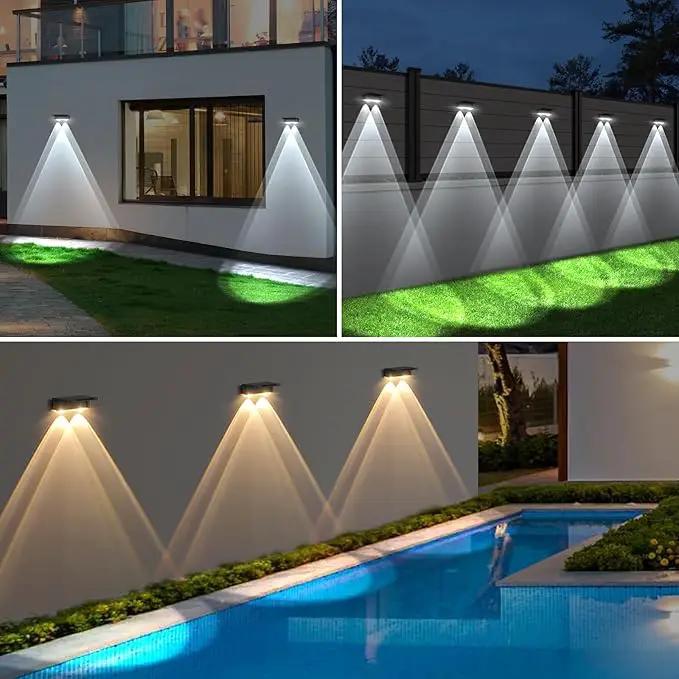 Derynome Solar Fence Outdoor Lights 8 Pack, 3 Color Modes IP45 Waterproof Solar Lights for Outside, Backyard, Railing, Step, Pool, Patio & Wall, Easy Install (3000K/4000K/6000K, 8 Pack) by GreenHaven Gardens