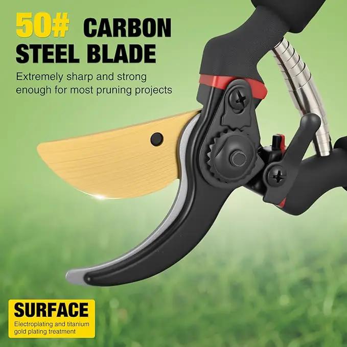 Yesker Pruning Shears for Gardening 8" Professional Bypass Garden Scissors Yard Clippers with Sharp Carbon Steel Blade Heavy Duty Hand Pruners for Branch Flower Plant Trimming Cutting Gardening Tools by GreenHaven Gardens
