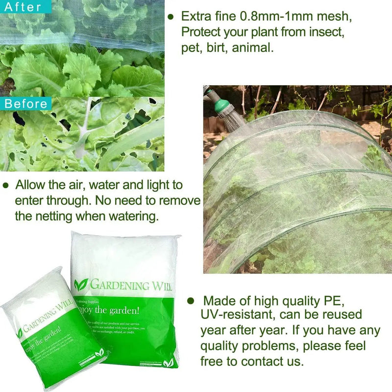 4Ft x 100Ft Mosquito Bug Insect Bird Fine Mesh Net Barrier Hunting Blind Garden Screen Netting for Protect Your Plant Fruits Flower by GreenHaven Gardens