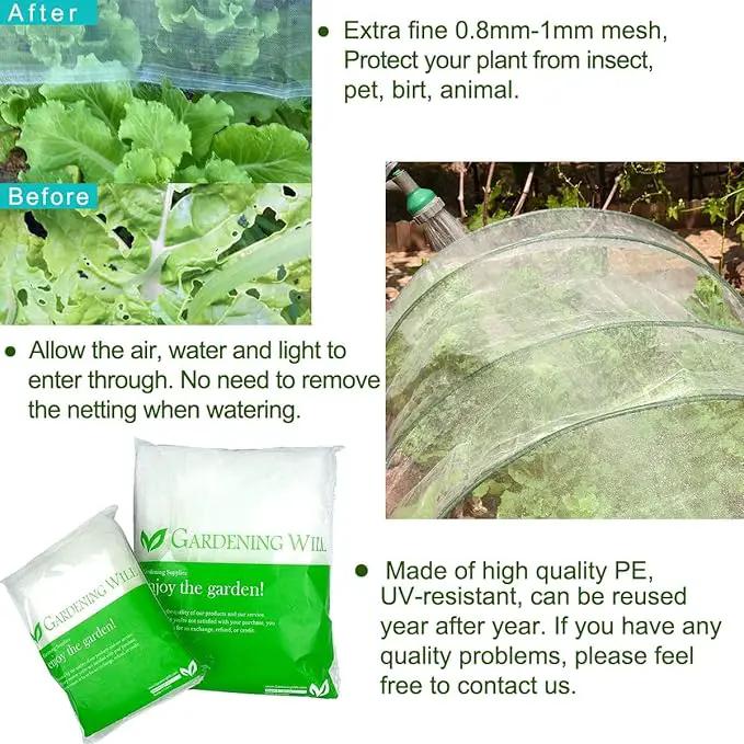 8Ft x 10Ft Mosquito Bug Insect Bird Fine Mesh Net Barrier Hunting Blind Garden Screen Netting for Protect Your Plant Fruits Flower by GreenHaven Gardens