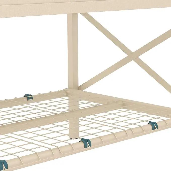 Outsunny Raised Garden Bed with Galvanized Steel Frame, Storage Shelf and Bed Liner, Elevated Planter Box with Legs for Vegetables, Flowers, Herbs, Cream by GreenHaven Gardens