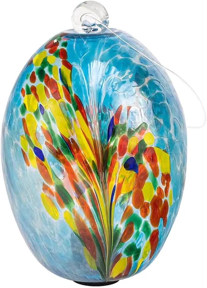 Echo Valley 4615 LED Solar Lanterns and Orbs, Luminous, Hand-Blown Art Glass, Blue by GreenHaven Gardens