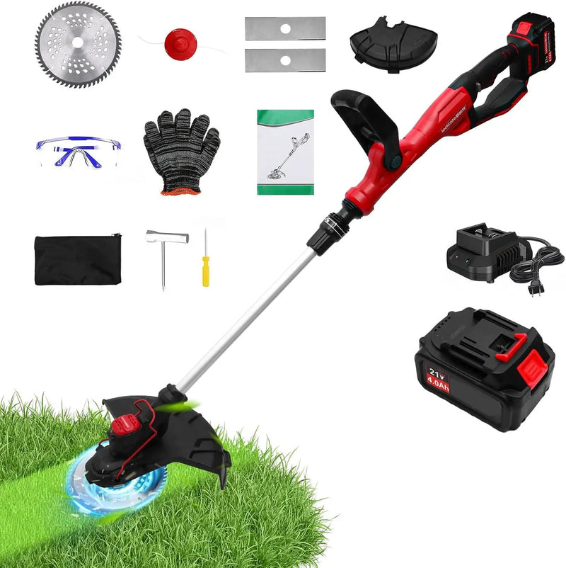 ALSO GO 20V Weed Wacker Cordless, 14" Weed Eater Battery Powered, 500W Brushless Motor, 4.0Ah Battery, 18000RPM, Lightweight Lawn Edger Grass Trimmer for Lawn Garden Yard by GreenHaven Gardens