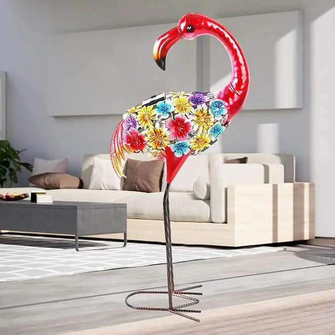 Solar Outdoor Garden Lights,25.3 Inch Height Metal Flamingo Sculptures Garden Statues,Mothers Day Ideal Gifts, Waterproof Path Lights Lawn Stake Ornaments for Patio Pathway Lawn Porch Yard Decoration by GreenHaven Gardens