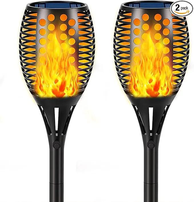Aityvert Upgraded Solar Torch Lights 43 inches Flickering Dancing Flames Waterproof Outdoor Landscape Decorations Lighting Dusk to Dawn Auto On/Off Solar Lights for Halloween Christmas 2-Pack by GreenHaven Gardens