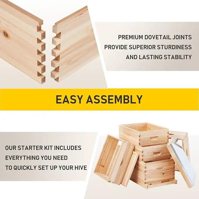 CREWORKS 5 Layer Bee Hive, Beehive for Honey, Bee Box Beekeeping Supplies, Hive Kit for Starter Beekeeper (No Frames) by GreenHaven Gardens