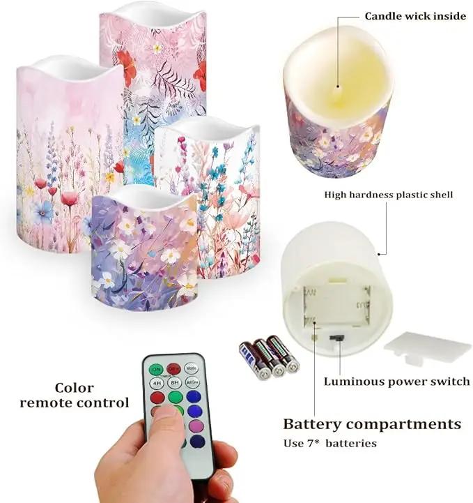 Ystardream Candle Sets for Women Gift Elegant Flower Flickering Flameless Candles Unity Candles for Wedding Ceremony Set,Beautiful Addition to Any Dinner Table,Bedroom,Outside Party by GreenHaven Gardens