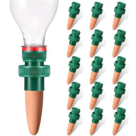 Patelai Terracotta Plant Watering Spikes Self to Use with Cola Bottles Houseplant Watering Stakes Automatic Irrigation System(15 Pack,Terracotta) by GreenHaven Gardens