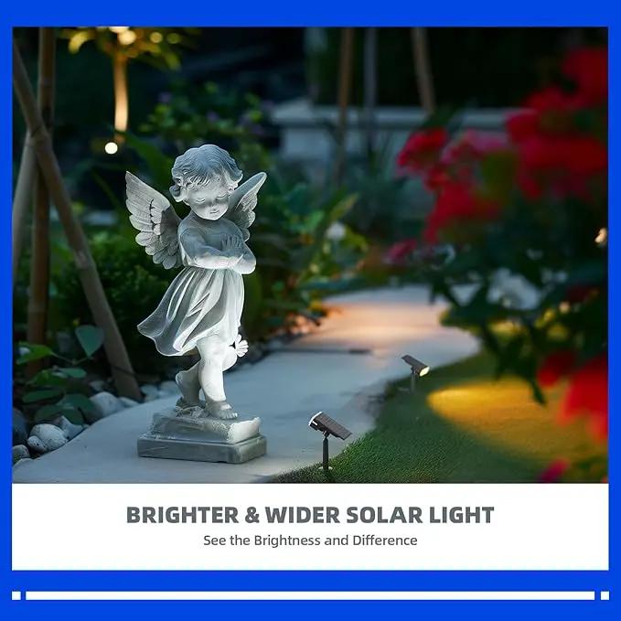Barrina 36 LEDs Landscape Solar Spotlights, Solar Powered Dusk-to-Dawn Outdoor Garden Lights, 6500K & 2700K, 360° Horizontal Adjustable Spotlights for Garden Yard Patio Driveway Porch, 4 Packs by GreenHaven Gardens