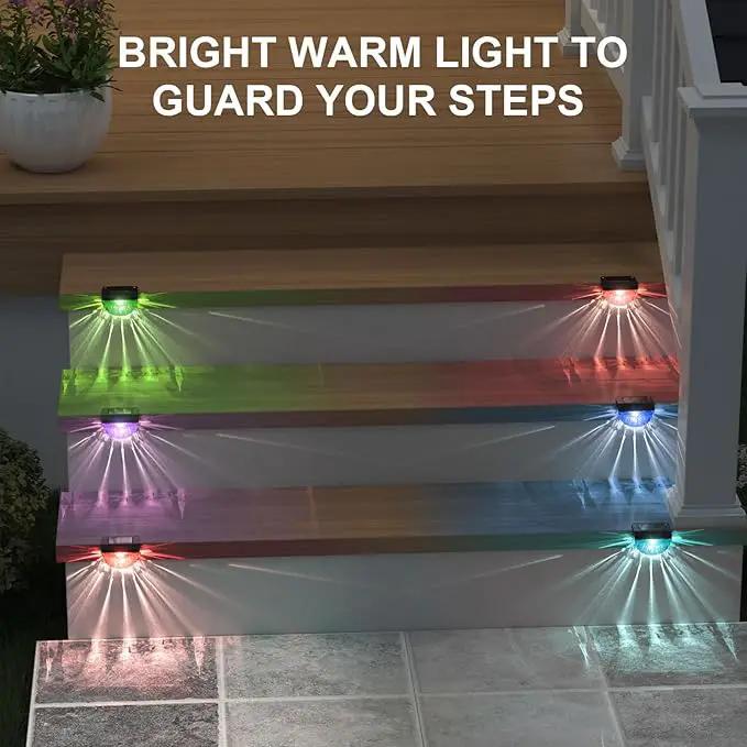 8 Pack Solar Deck Lights Outdoor, Solar Step Lights Waterproof for Outside, Yard, Patio, Garden, Pool, Railing, Stairs, Fence (Color Changing) by GreenHaven Gardens