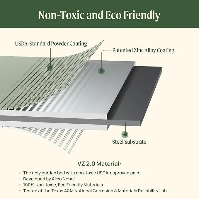 Elevated Raised Garden Bed-V Series, 2' x 8' Garden Beds with Legs & Storage Rack for Patio Porch, 1400 Lbs Weight Capacity, Outdoor Planter Boxes for Gardening Herbs Vegetables Flowers, Modern Gray by GreenHaven Gardens
