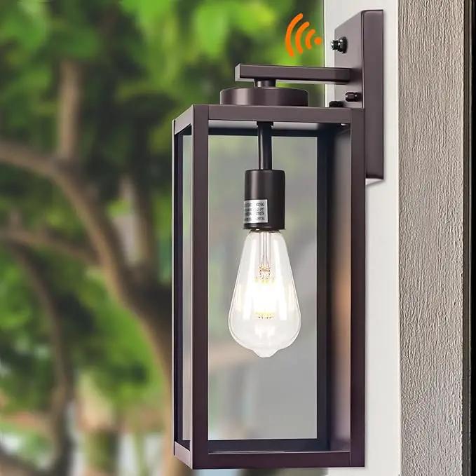 Oil-Rubbed Bronze Dusk to Dawn Outdoor Wall Light, Large 16" Exterior Wall Lantern Waterproof, Brown Farmhouse Porch Sconce, Modern Wall-Mounted Outside Light Fixture for House Garage, Patio Lamp by GreenHaven Gardens