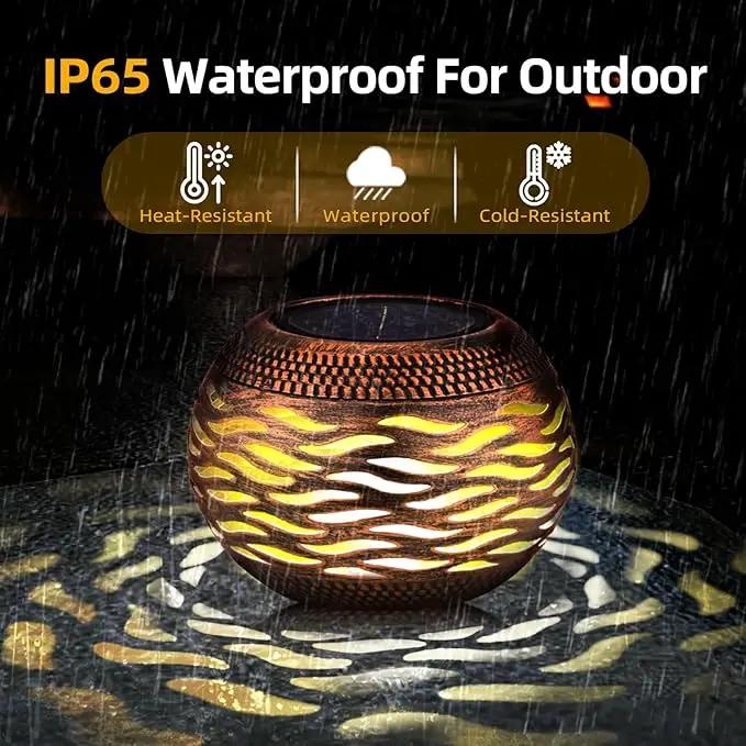 Waterproof Solar Lanterns Outdoor 2-Pack - Retro Metal Hollow-Out Garden Lights, Outdoor Yard Garden Porch Patio Lawn Inside Tabletop Decorations Unique Gardening Gifts for Women, Mom, Mother's Day by GreenHaven Gardens