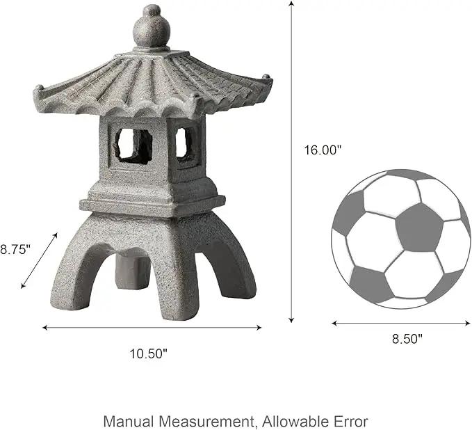 Glitzhome MGO Faux Concrete Pagoda Garden Statue Indoor and Outdoor Decoration, 16" H by GreenHaven Gardens