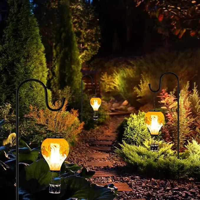 Solar Hot Air Balloon Lanterns with Flame Flickering Hanging Solar Lanterns Outdoor Waterproof LED Glass Garden Decorative Lights for Patio Yard Porch Tree,Mother Day Gift for Women(Green) by GreenHaven Gardens
